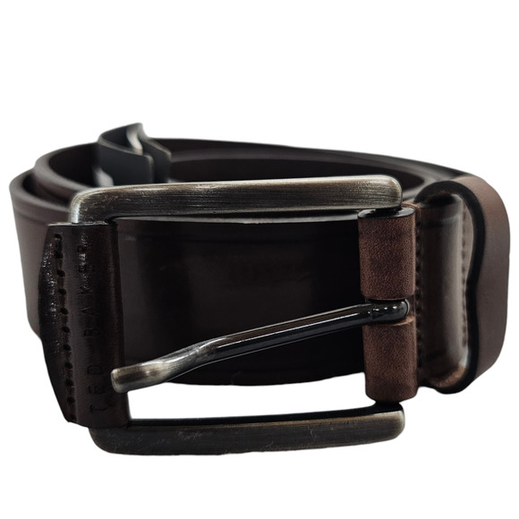 NWT Ted Baker Belt Mens Size 28 Brown Leather Classic Preppy Career Casual - Picture 1 of 14